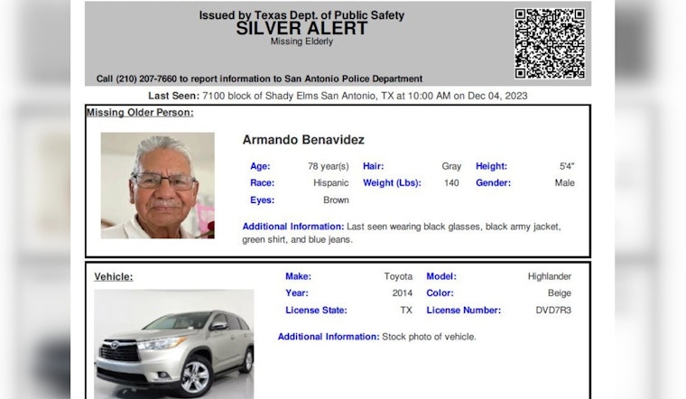 Elderly San Antonio Man Found Safe Following Issuance of Silver Alert
