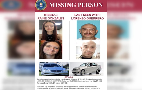 FBI Announces $10,000 Reward for Missing Brawley Teen, Public's Help Crucial in Search for Raine Gonzales
