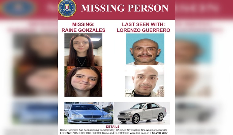 FBI Announces $10,000 Reward for Missing Brawley Teen, Public's Help Crucial in Search for Raine Gonzales