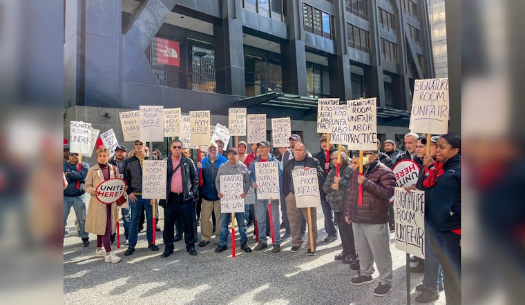 Former Signature Room Employees Rally for Reemployment Outside PGIM's Chicago Offices