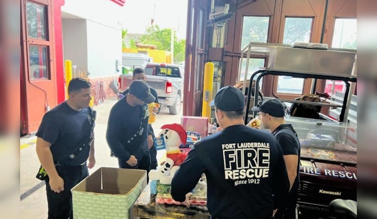 Fort Lauderdale Firefighters Provide Gifts, Aid to Families Displaced by Christmas Fires
