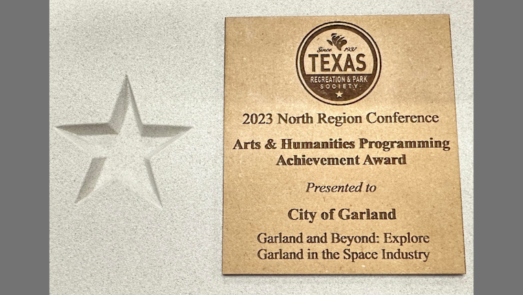 Garland's Heritage Crossing Wins Arts Award for Space Exhibit, Volunteer Nancy Tunell Honored by Parks Society
