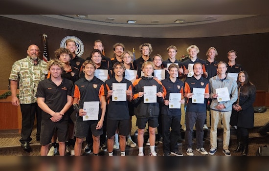 Huntington Beach High School's Water Polo Team Honored by Mayor After Historic CIF Championship Win