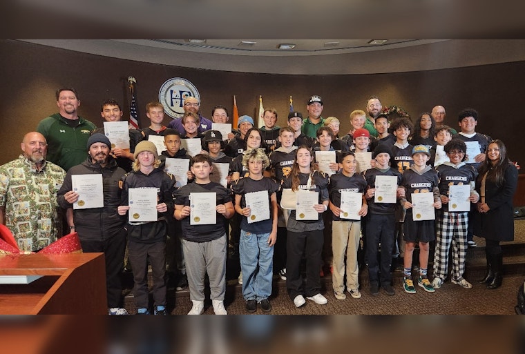 Huntington Beach Honors Youth Football Team for Undefeated Season