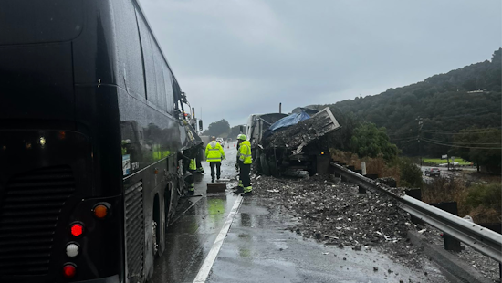 I-580 Eastbound Near Dublin Cleared After Early Morning Bus and Semi-Truck Collision