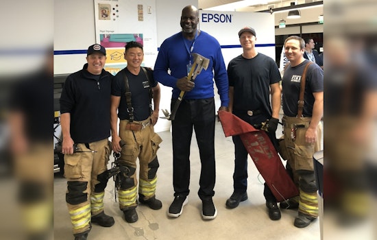 Shaquille O'Neal Cheers on Orange County Firefighters During Elevator Rescue Operation