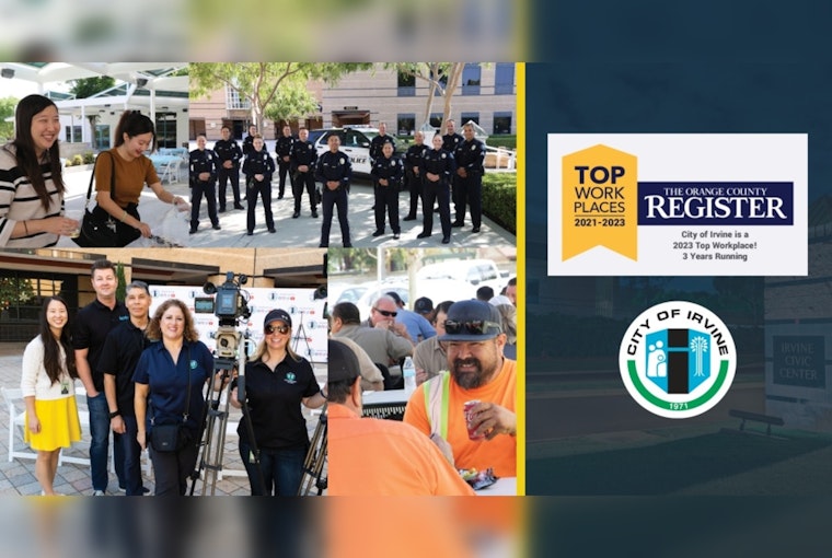 Irvine Named Top Workplace for Third Year by The Orange County Register
