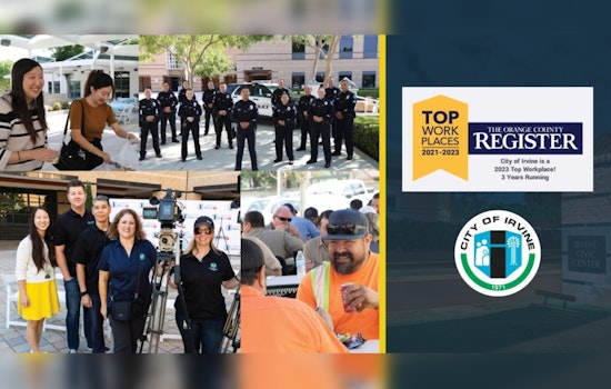 Irvine Named Top Workplace for Third Year by The Orange County Register