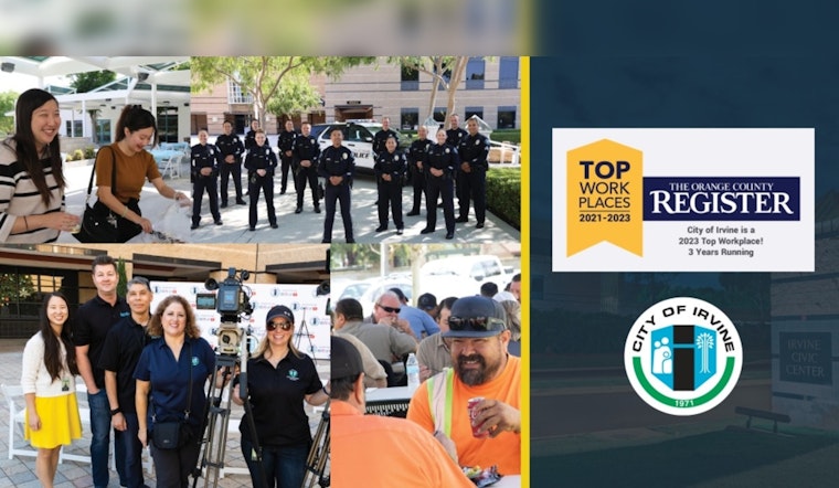 Irvine Named Top Workplace for Third Year by The Orange County Register