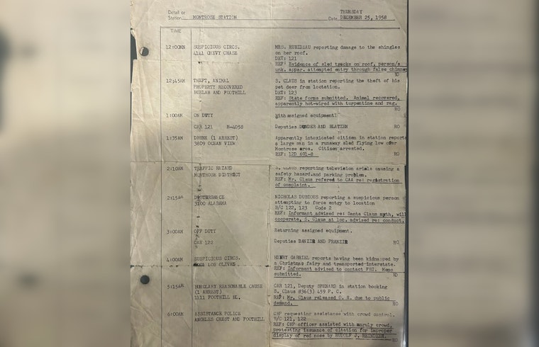 LA Sheriff's Museum Spots Santa's 1958 Sleigh Trail
