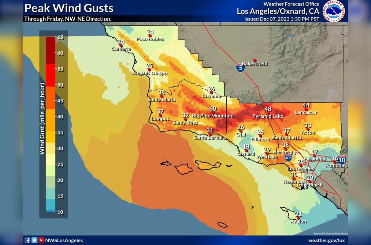Los Angeles on High Alert for Fire Risks Amid Gusty Weekend Weather