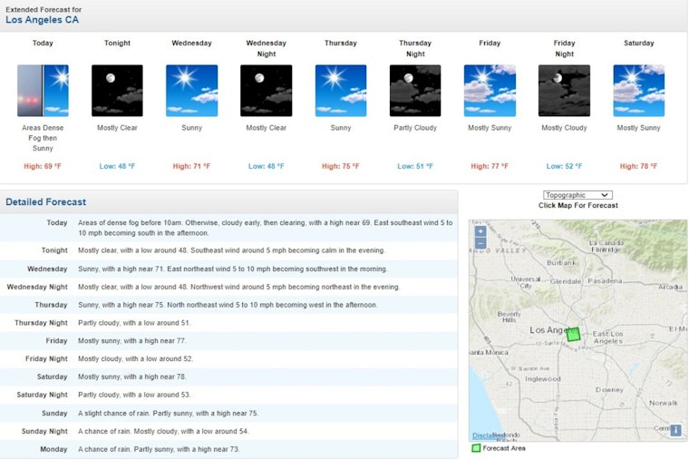 Los Angeles to Swap Sunshine for Showers with Foggy Mornings and Cozy Lows, NWS Reports