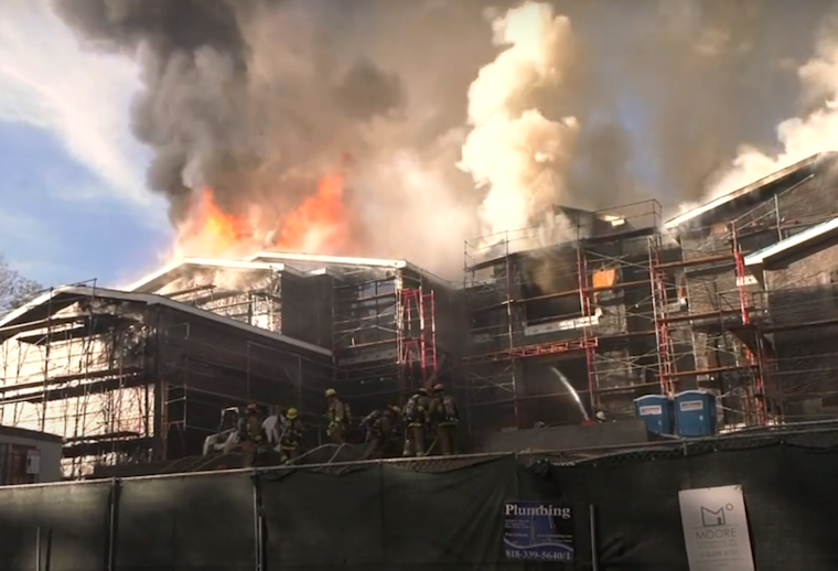 Massive Encino Mansion Under Construction Engulfed by Blaze