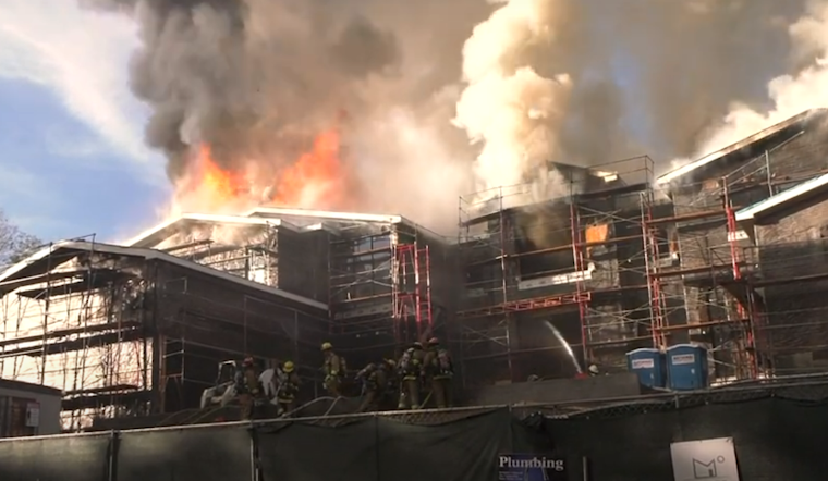 Massive Encino Mansion Under Construction Engulfed by Blaze