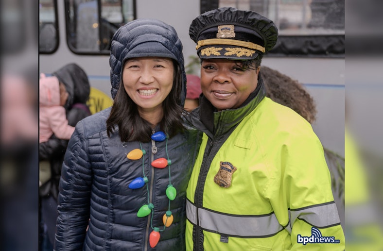 Mayor Michelle Wu and Boston Police Engage Communities with Festive Christmas Trolley Tour