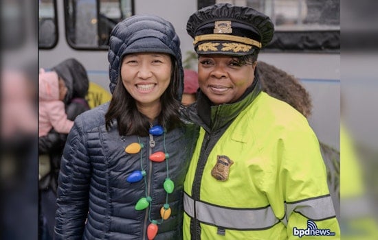 Mayor Michelle Wu and Boston Police Engage Communities with Festive Christmas Trolley Tour