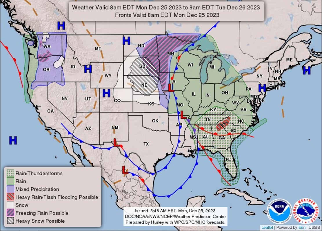 Minneapolis Residents Face Rain-Drenched Christmas, National Weather