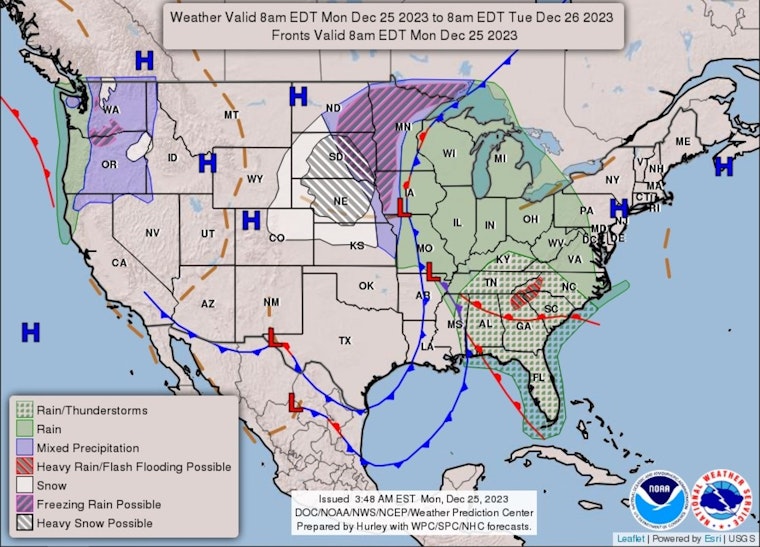Minneapolis Residents Face Rain-Drenched Christmas, National Weather Service Reports