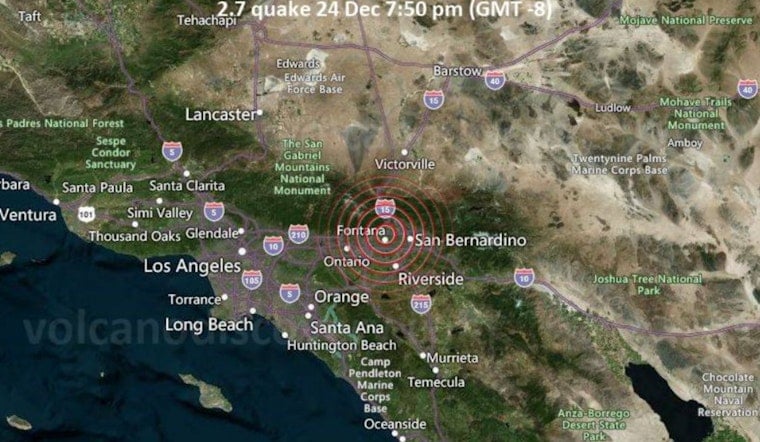Minor 2.7 Magnitude Earthquake Strikes Near Fontana, No Damages Reported