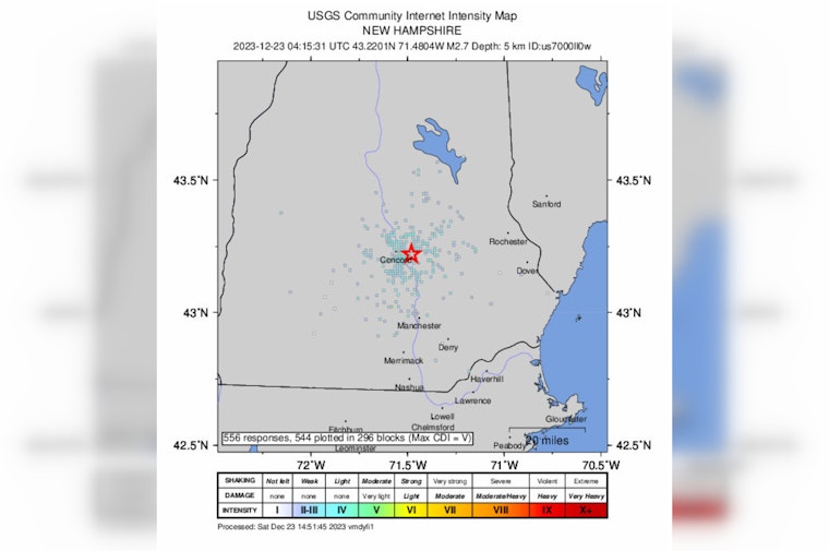 New Hampshire Towns Like Concord Rattled by Sudden 2.7 Magnitude Earthquake