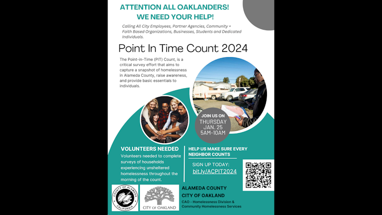 Oakland and Alameda County Prepare for Key Homeless Count, Urge Community Volunteers to Step Up