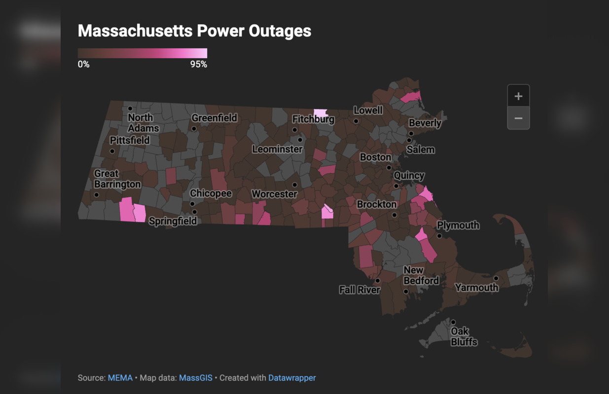 Over 120,000 In Massachusetts Without Power as Storm Slams New