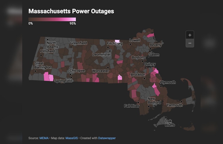 Over 120,000 In Massachusetts Without Power as Storm Slams New England, Disrupts Flights and Roads
