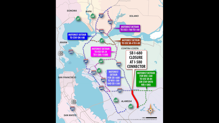 Pleasanton Southbound I-680 to Close Over MLK Weekend for Major Paving Overhaul