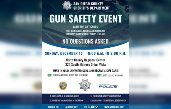 San Diego Law Enforcement Hosts Gun Buyback: Offering Gift Cards for Firearms