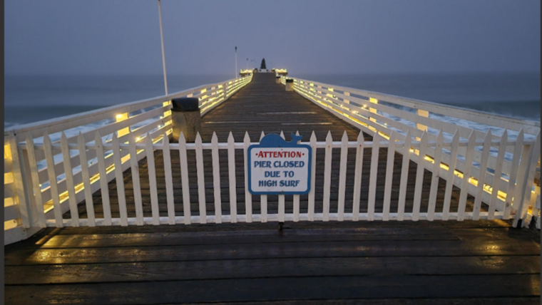 San Diego Officials Close Crystal Pier in Pacific Beach Due to High Surf Conditions