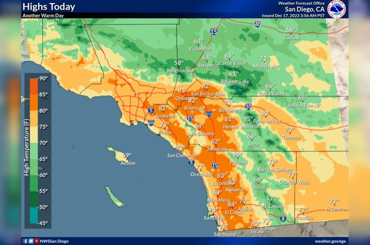 San Diego to Enjoy Warmth Before Chilly Temps and Rain Increase, NWS Forecasts Shift in Weather