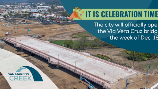 San Marcos Celebrates Opening of Pia Harris-Ebert Bridge, Via Vera Cruz Set to Reopen December 18