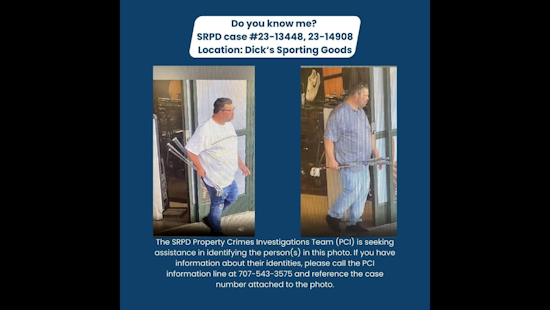 Santa Rosa Police Call on Community to Identify Suspects in Series of Theft Crimes