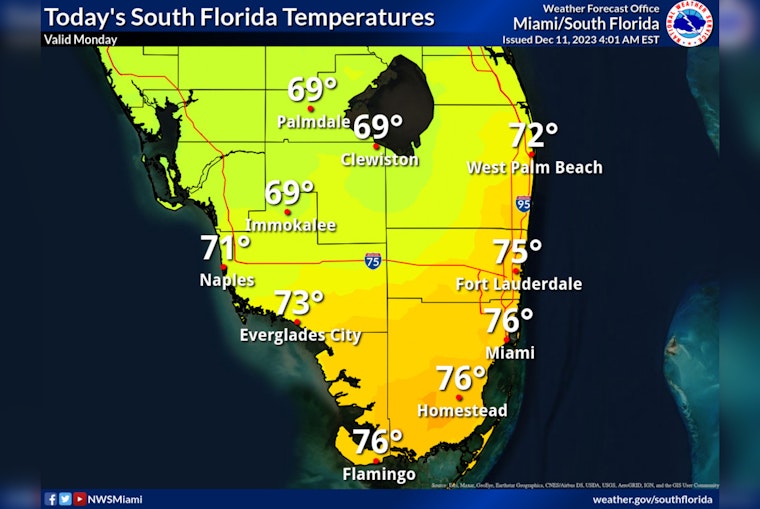 South Florida Welcomes Cooler Weather; Showers and Thunderstorms Loom Later in the Week