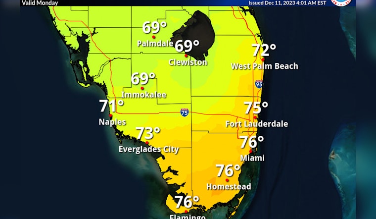 South Florida Welcomes Cooler Weather; Showers and Thunderstorms Loom Later in the Week