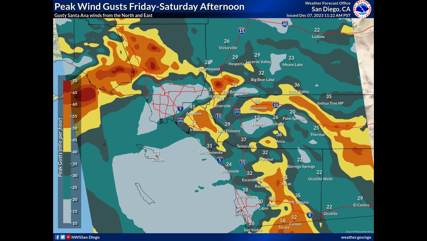 Southern California On High Alert For Wildfire Risk As Santa Ana Winds 