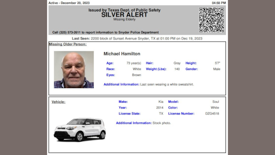 Statewide Silver Alert, Search Intensifies for Missing Snyder Senior, Michael Hamilton