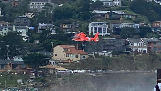 Surfer Rescued at Linda Mar Beach in Pacifica by U.S. Coast Guard Amid High Surf Warning