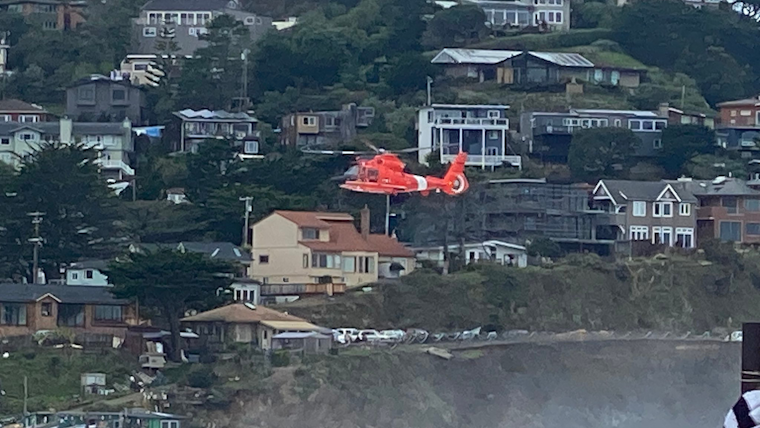Surfer Rescued at Linda Mar Beach in Pacifica by U.S. Coast Guard Amid High Surf Warning