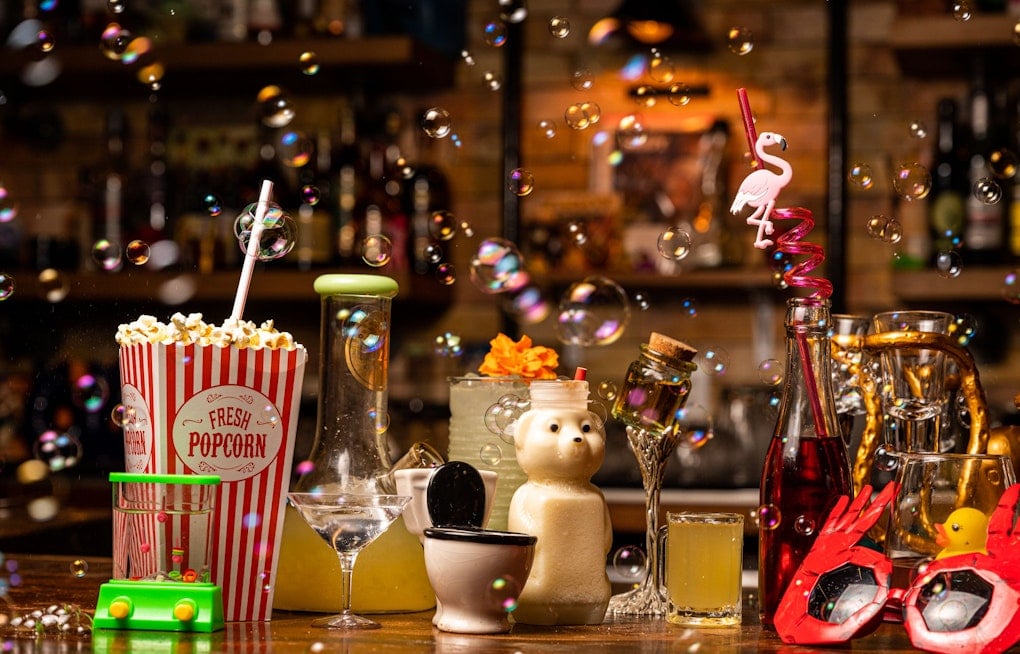 Instagram-friendly new cocktail bar Rendezvous serving drinks in popcorn boxes and bongs in the Marina