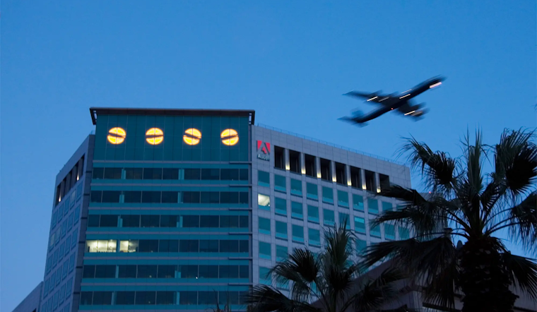 Can you crack the code? Adobe's new semaphore puzzle illuminates San Jose skyline