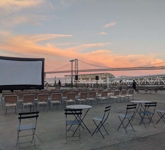 New outdoor movie series Ferry Flicks playing every Friday night in May at the Ferry Building