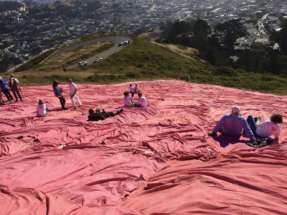 San Francisco displays the largest-ever pink triangle for Pride