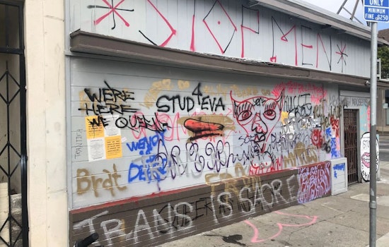 Vandals Graffiti The Stud Building, Four Cars Following Pride Weekend
