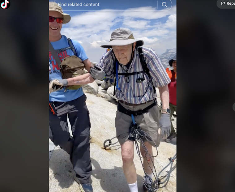 93-Year-Old Oakland Man Defies Age, Becomes Oldest Climber to Scale Yosemite's Half Dome - Captured on Tiktok