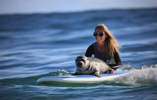 VIDEO: Viral TikTok Shows Sammy the Surfing Seal Catching Rides with Local Surfers