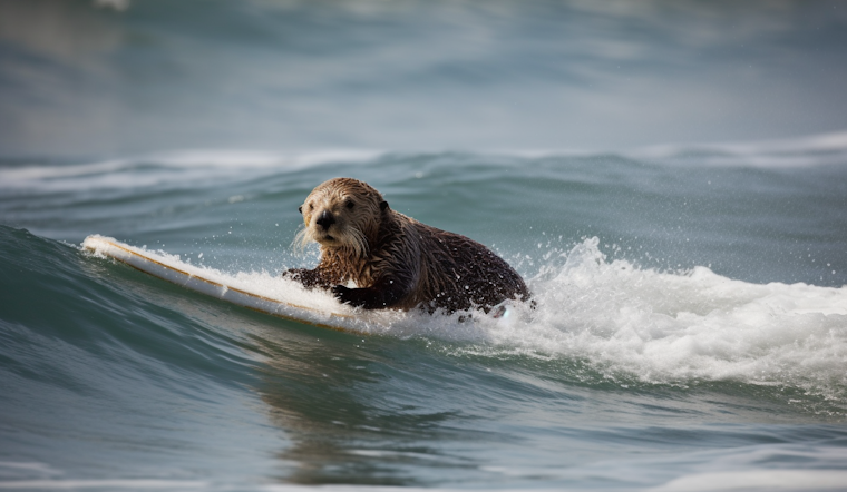 Surfin' Sea Otter Bandit Strikes Again in Santa Cruz, Causing Quite a Splash
