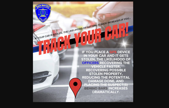 San Mateo PD Suggests GPS Tracking on Cars to Help Curb the Recent Increase in Vehicle Thefts