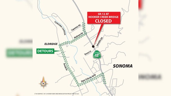 Sonoma's Historic Hooker Creek Bridge Replacement Causes 30-Day Detour