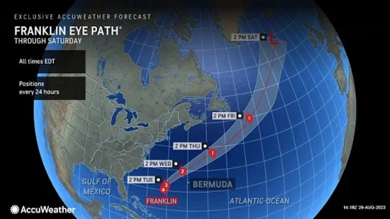 Cat. 4 Hurricane Franklin Drives Ocean Swells, High Surg, Rip Currents on New England's Shores